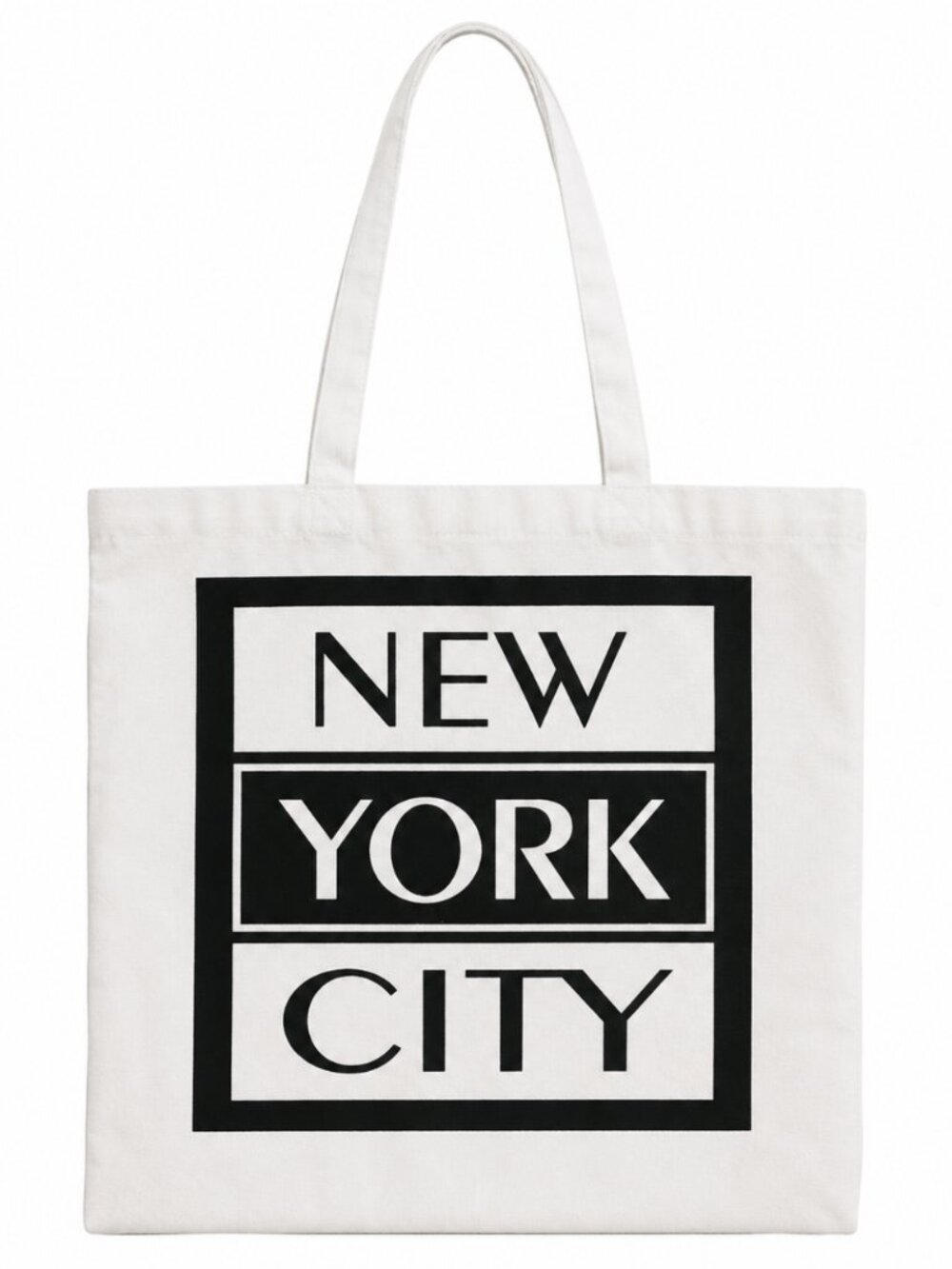 New York City Canvas Tote Bag, NYC Graphic Reusable Shopping Shoulder Bag